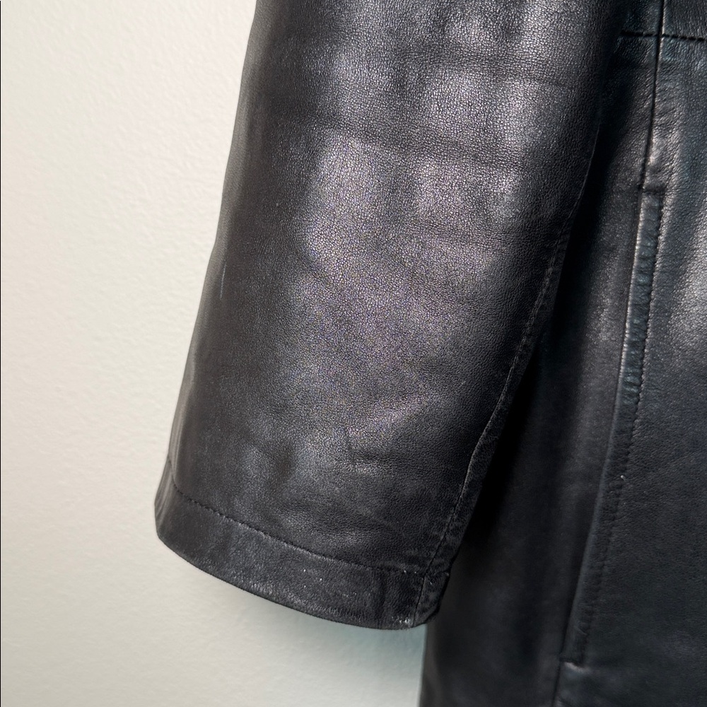 Faconnable Lambskin Leather Button Up Jacket Gothic Whimsical Grunge Office - Picture 6 of 9